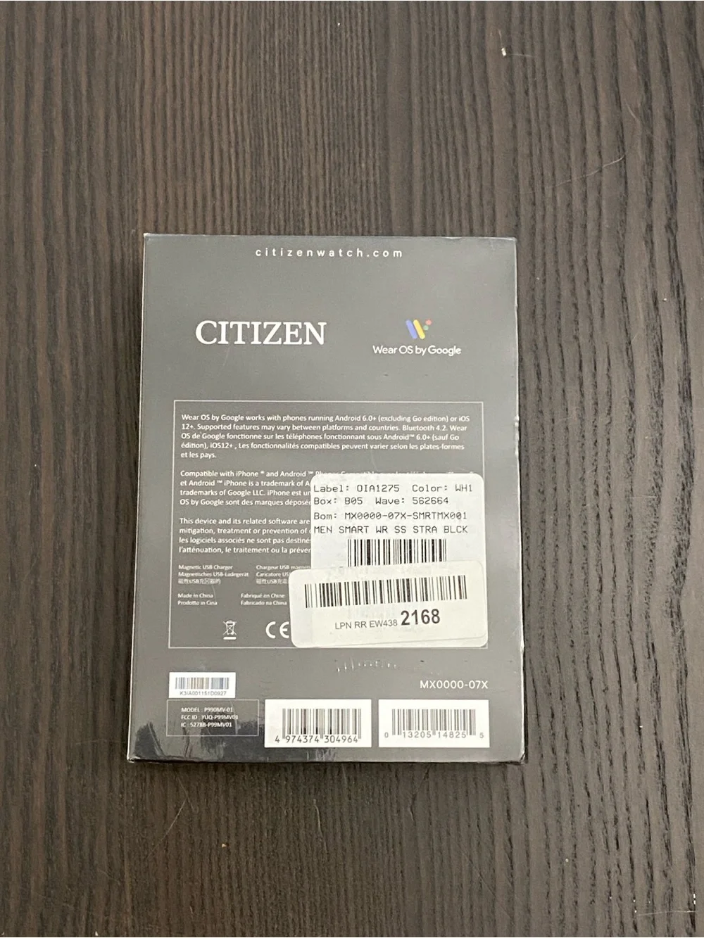 Citizen Smartwatch Boxed Wristwatch - Black with Red Accent